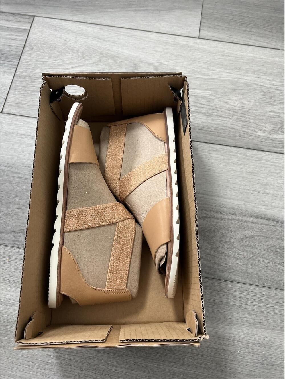 SOREL ELLA II SANDAL IN HONEST BEIGE/CHALK SIZE 11 - Picture 2 of 2